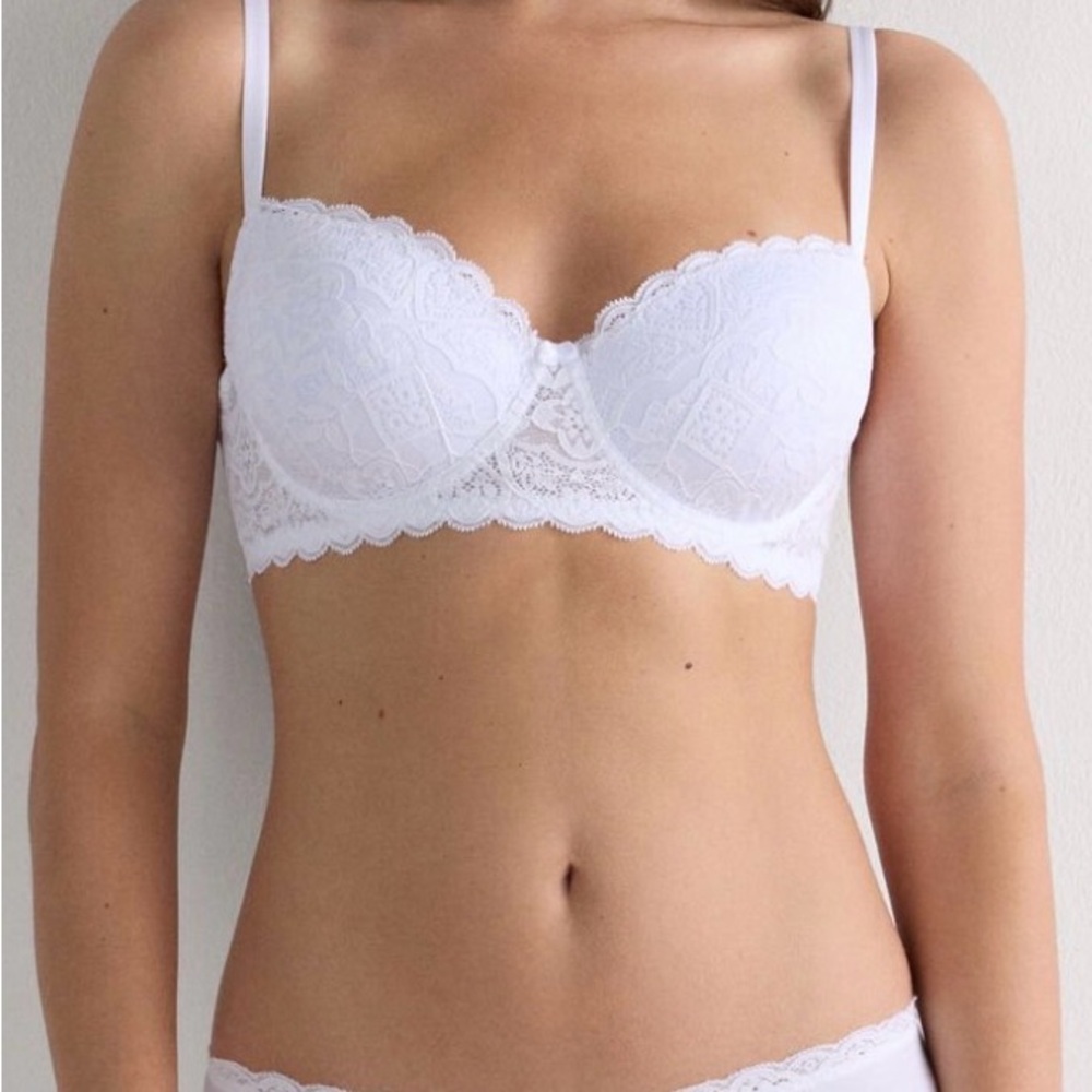 intimissimi White Lace Balconette Underwire Bra